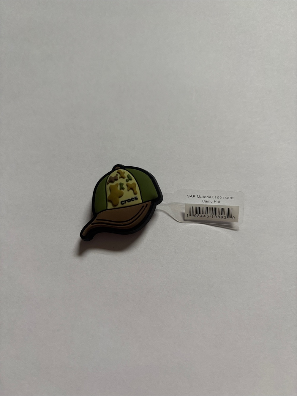 CROCS Green and Brown Camo Baseball Cap Jibbitz Charm